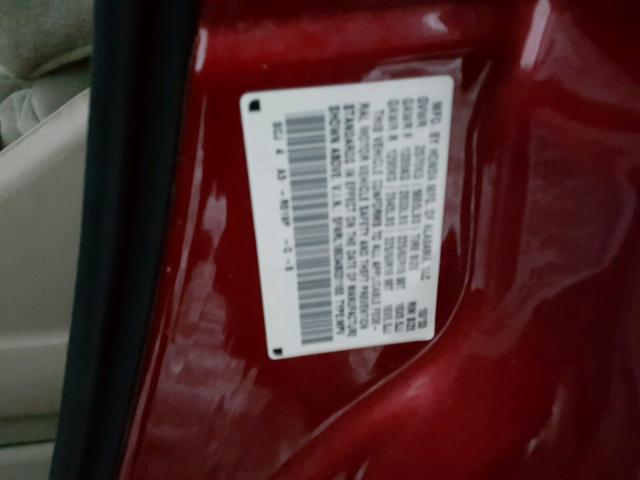 5FNRL18634B031165 - 2004 HONDA ODYSSEY EX RED photo 10