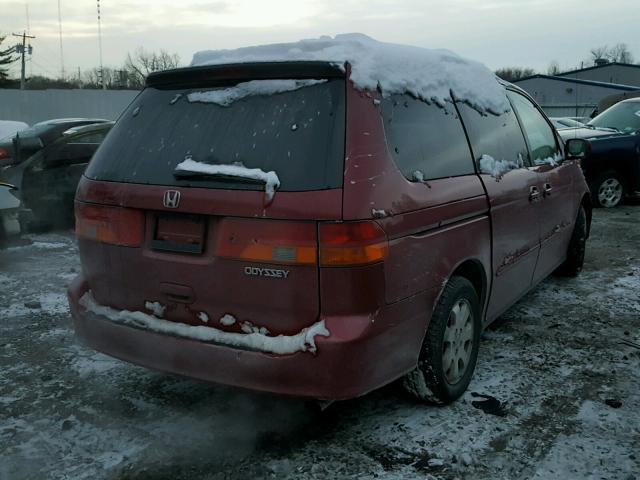 5FNRL18634B031165 - 2004 HONDA ODYSSEY EX RED photo 4