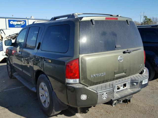 5N1AA08A85N739430 - 2005 NISSAN ARMADA SE GREEN photo 3