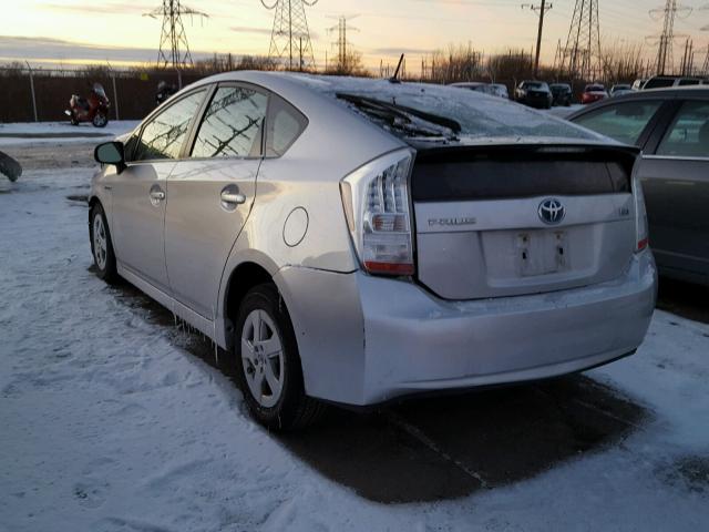 JTDKN3DU6B1411036 - 2011 TOYOTA PRIUS SILVER photo 3