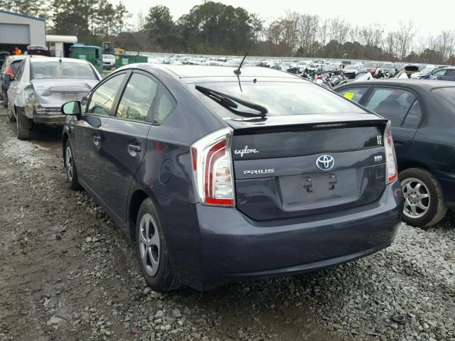 JTDKN3DU7D1665566 - 2013 TOYOTA PRIUS GRAY photo 3