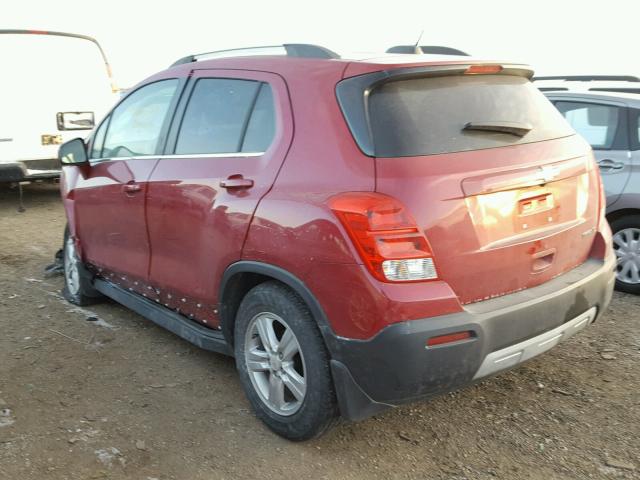 KL7CJLSB8FB092012 - 2015 CHEVROLET TRAX 1LT BURGUNDY photo 3