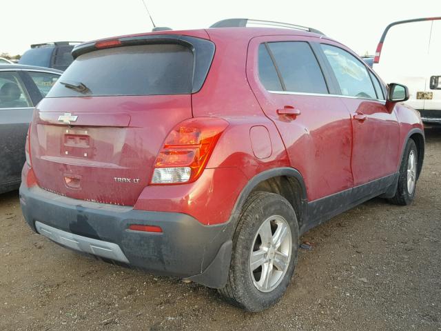 KL7CJLSB8FB092012 - 2015 CHEVROLET TRAX 1LT BURGUNDY photo 4