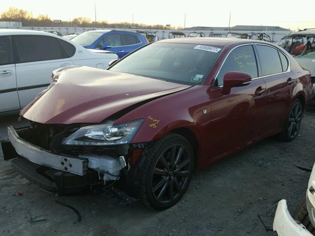 JTHCE1BL7D5014691 - 2013 LEXUS GS 350 RED photo 2