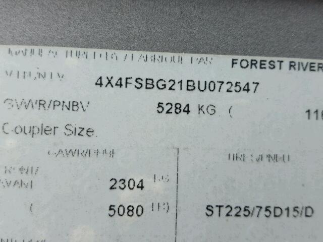 4X4FSBG21BU072547 - 2011 SALM HEMISPHERE WHITE photo 10