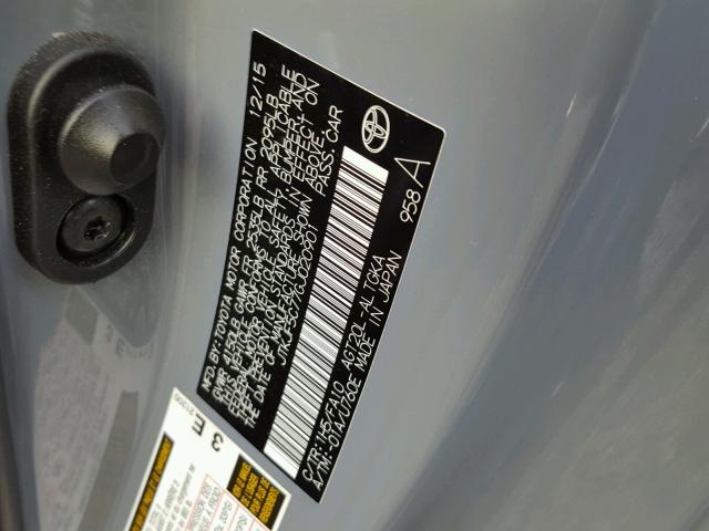 JTKJF5C77GJ020901 - 2016 TOYOTA SCION TC 灰色 照片 10