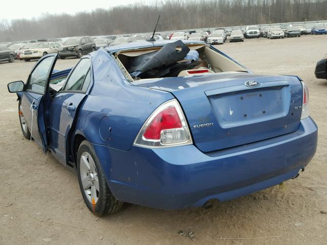 3FAHP07139R114753 - 2009 FORD FUSION SE BLUE photo 3