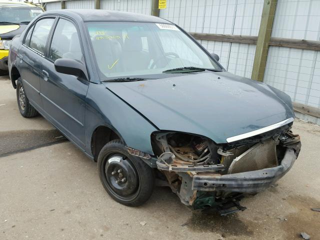 2HGES16561H531002 - 2001 HONDA CIVIC LX GREEN photo 1