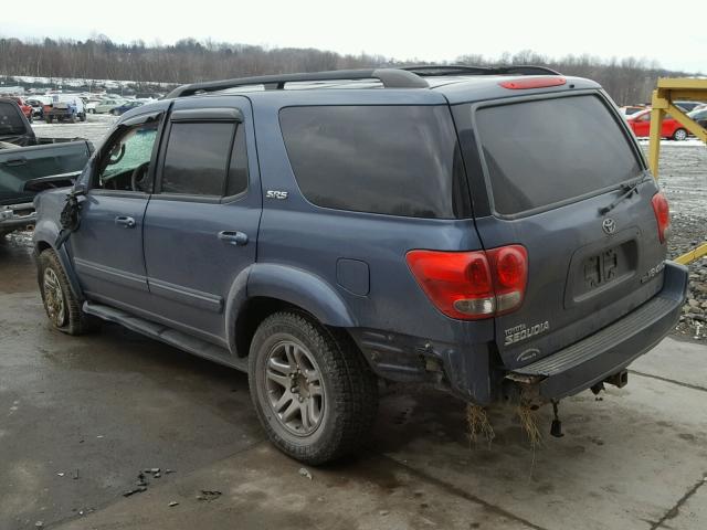 5TDBT44A07S291486 - 2007 TOYOTA SEQUOIA SR BLUE photo 3