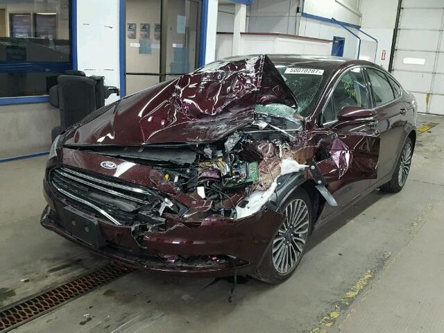 3FA6P0HDXHR277947 - 2017 FORD FUSION SE MAROON photo 2