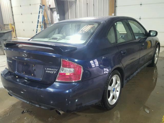 4S3BL676654216769 - 2005 SUBARU LEGACY GT BLUE photo 4