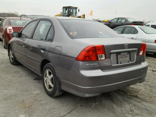 2HGES16445H532422 - 2005 HONDA CIVIC DX GRAY photo 3