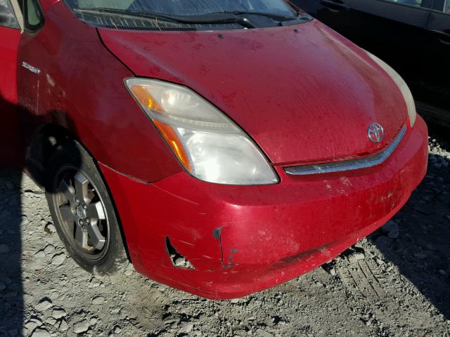 JTDKB20U567512192 - 2006 TOYOTA PRIUS RED photo 9