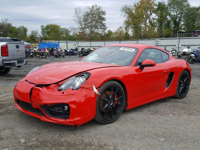 WP0AB2A86GK185121 - 2016 PORSCHE CAYMAN S RED photo 2