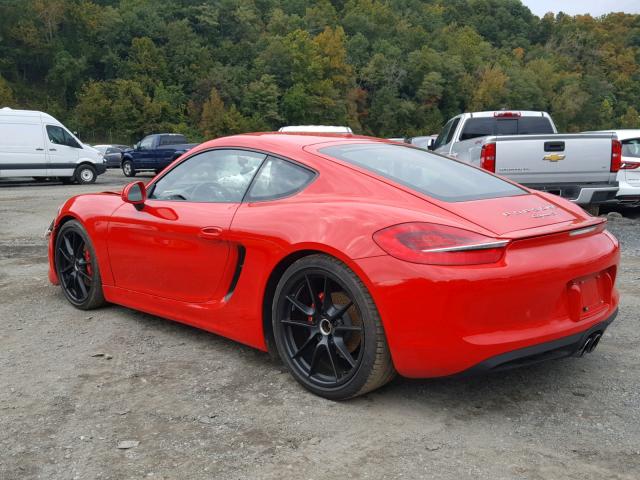 WP0AB2A86GK185121 - 2016 PORSCHE CAYMAN S RED photo 3