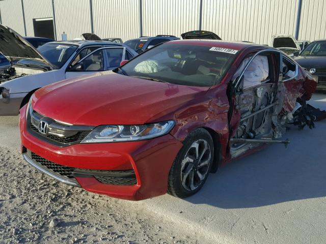 1HGCT1B4XGA005724 - 2016 HONDA ACCORD LX- RED photo 2