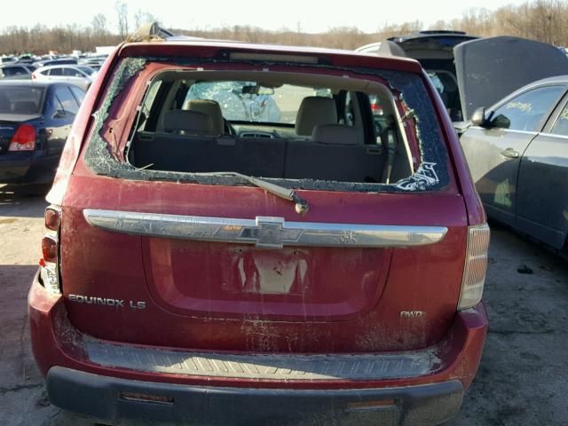 2CNDL23F066188048 - 2006 CHEVROLET EQUINOX LS MAROON photo 9