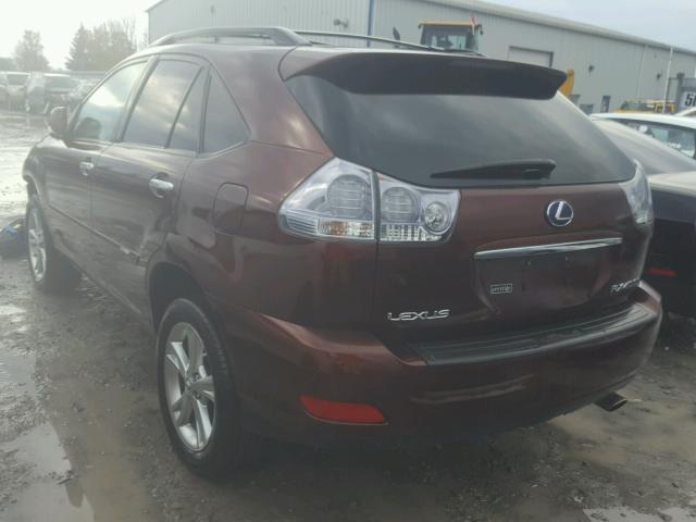 JTJHW31UX82864037 - 2008 LEXUS RX 400H MAROON photo 3