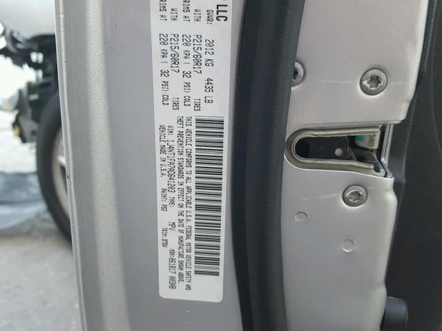 1J4NT1FA7AD641203 - 2010 JEEP COMPASS SP SILVER photo 10