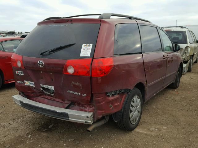 5TDKK4CCXAS332560 - 2010 TOYOTA SIENNA CE RED photo 4