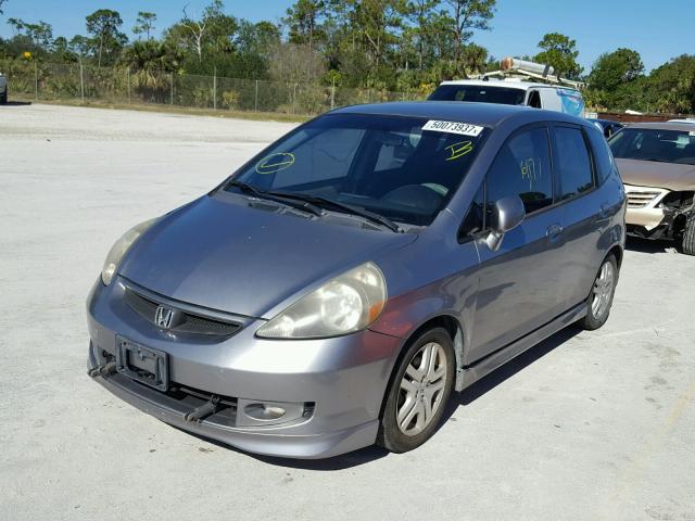 JHMGD37667S040742 - 2007 HONDA FIT S GRAY photo 2