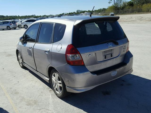 JHMGD37667S040742 - 2007 HONDA FIT S GRAY photo 3