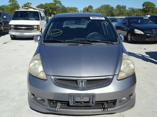 JHMGD37667S040742 - 2007 HONDA FIT S GRAY photo 9