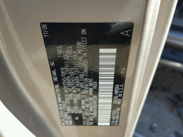 5TBRU34106S481236 - 2006 TOYOTA TUNDRA ACC GOLD photo 10