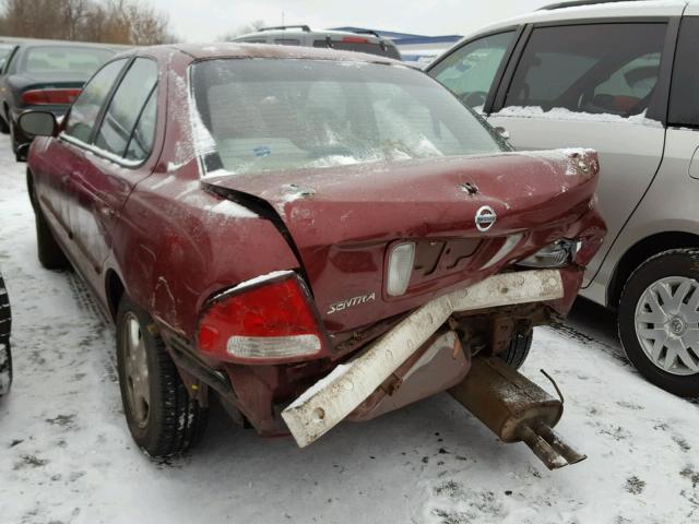 3N1AB51A23L736662 - 2003 NISSAN SENTRA SE- MAROON photo 3