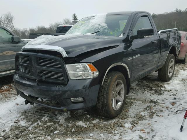 3D7JV1ET6AG191831 - 2010 DODGE RAM 1500 BLACK photo 2