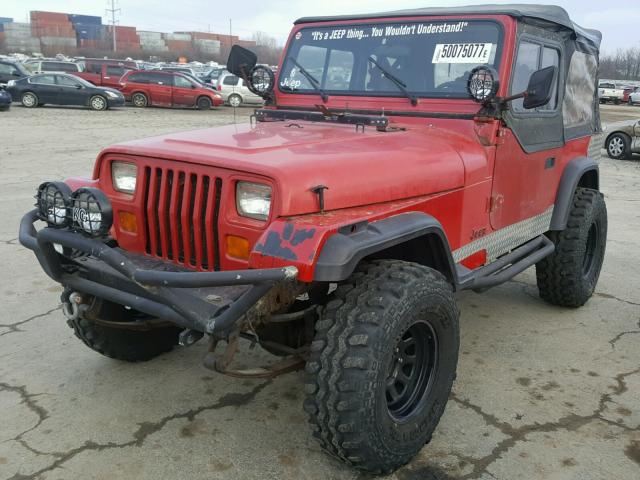 2J4FY29T0LJ529396 - 1990 JEEP WRANGLER / RED photo 2