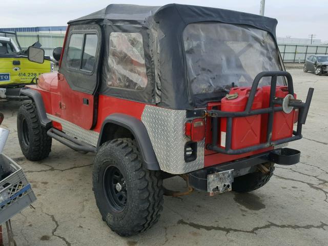 2J4FY29T0LJ529396 - 1990 JEEP WRANGLER / RED photo 3