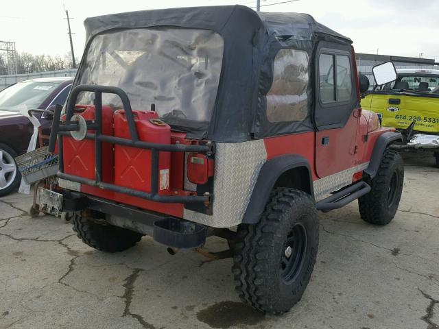 2J4FY29T0LJ529396 - 1990 JEEP WRANGLER / RED photo 4