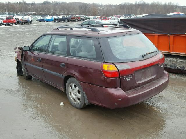 4S3BH635317310762 - 2001 SUBARU LEGACY L BURGUNDY photo 3