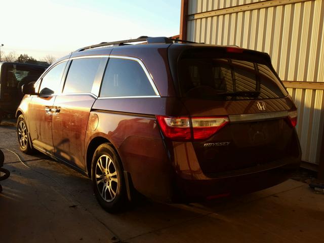 5FNRL5H67CB138161 - 2012 HONDA ODYSSEY EX BURGUNDY photo 3