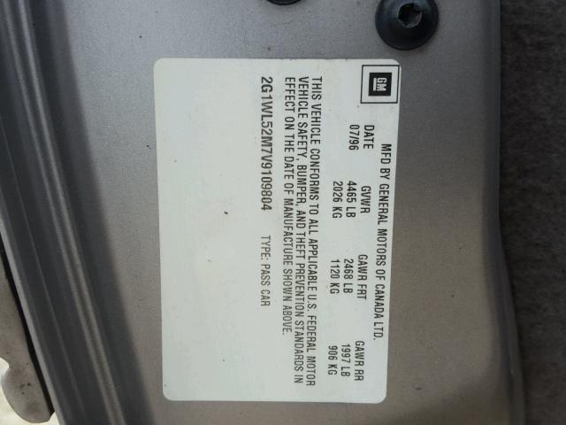 2G1WL52M7V9109804 - 1997 CHEVROLET LUMINA BAS ვერცხლისფერი ფოტო 10