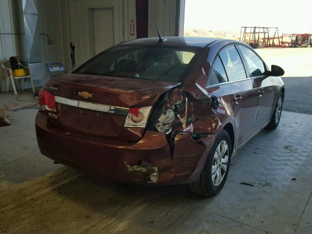 1G1PC5SH0C7369645 - 2012 CHEVROLET CRUZE LS MAROON photo 4