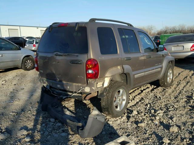 1J4GL48K12W122556 - 2002 JEEP LIBERTY SP BROWN photo 4