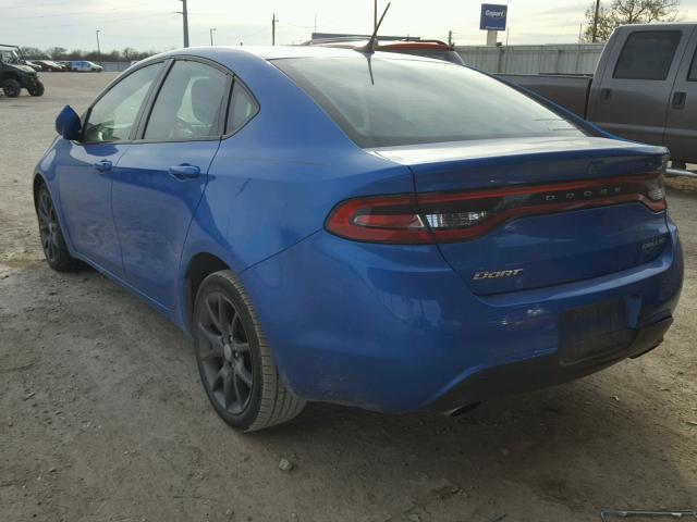 1C3CDFBB8FD345236 - 2015 DODGE DART SXT BLUE photo 3