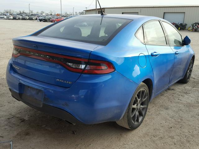 1C3CDFBB8FD345236 - 2015 DODGE DART SXT BLUE photo 4