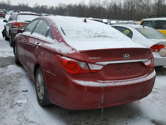 5NPEB4AC6DH590164 - 2013 HYUNDAI SONATA GLS BURGUNDY photo 3