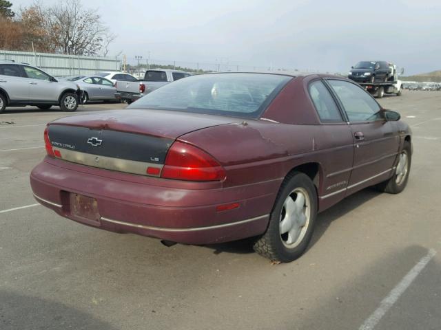 2G1WW12M5T9273808 - 1996 CHEVROLET MONTE CARL MAROON photo 4