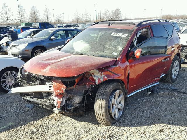 JN8AZ08W87W626412 - 2007 NISSAN MURANO SL BURGUNDY photo 9