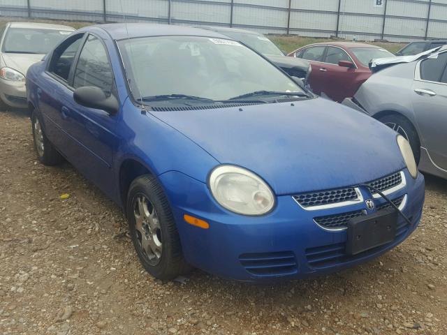 1B3ES56C55D117265 - 2005 DODGE NEON SXT BLUE photo 1