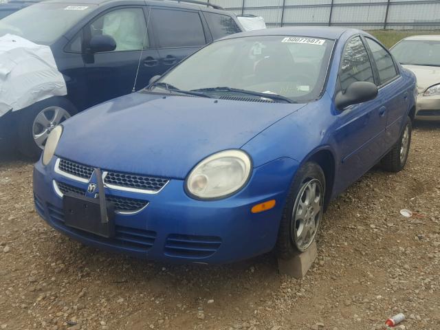 1B3ES56C55D117265 - 2005 DODGE NEON SXT BLUE photo 2