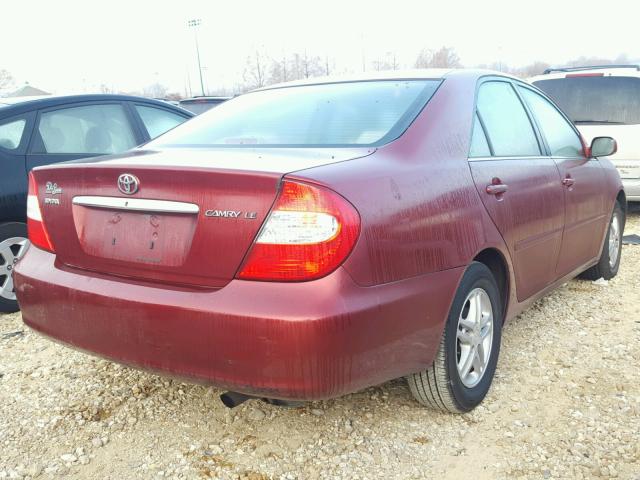 4T1BE32K23U188524 - 2003 TOYOTA CAMRY LE RED photo 4