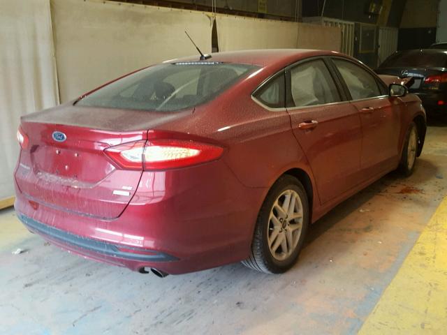 3FA6P0HD9ER148285 - 2014 FORD FUSION SE RED photo 4