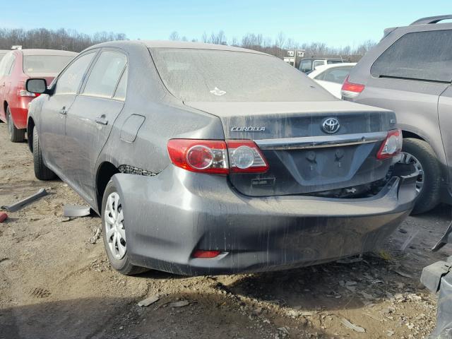 2T1BU4EEXBC549643 - 2011 TOYOTA COROLLA BA CHARCOAL photo 3