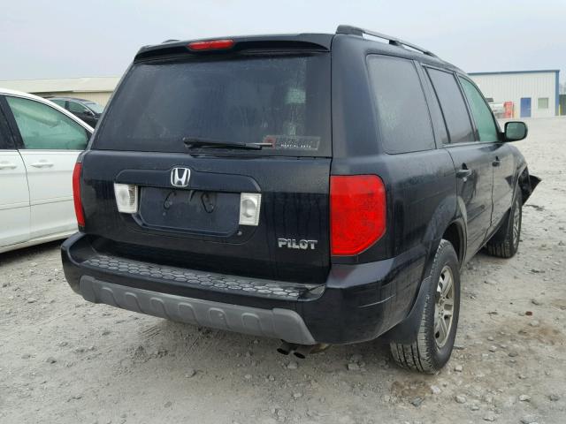 2HKYF18664H620120 - 2004 HONDA PILOT EXL BLACK photo 4