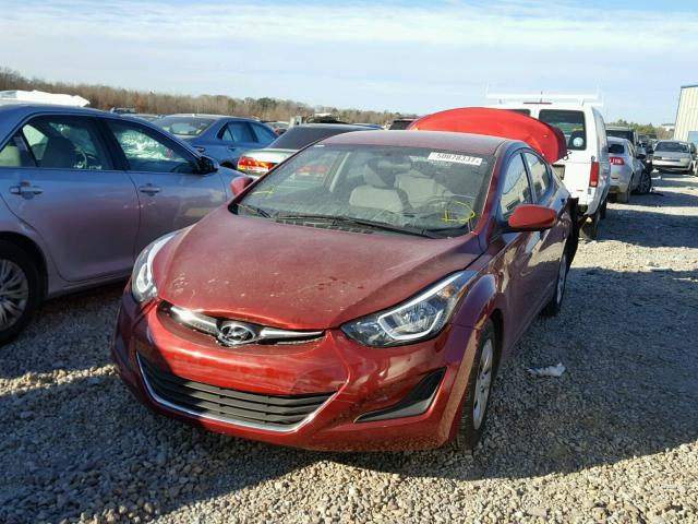 5NPDH4AE9GH737335 - 2016 HYUNDAI ELANTRA SE RED photo 2